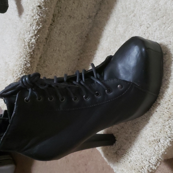 Platform Granny Boots Black Wild Diva 7 1/2 - Picture 3 of 8